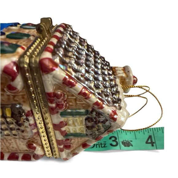 Mr. Christmas Hinged Gingerbread House Trinket Music Box Ornament Works Great - Picture 10 of 10